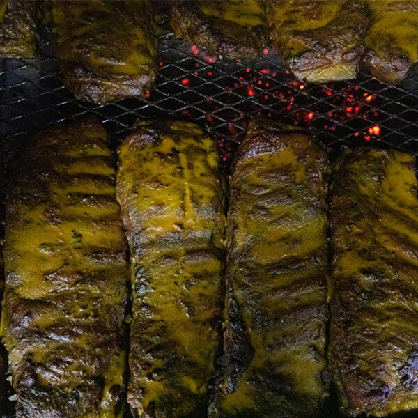 Showing rib entrée on plate