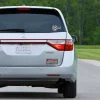 Back of silver van with Good Southerner decal on back.