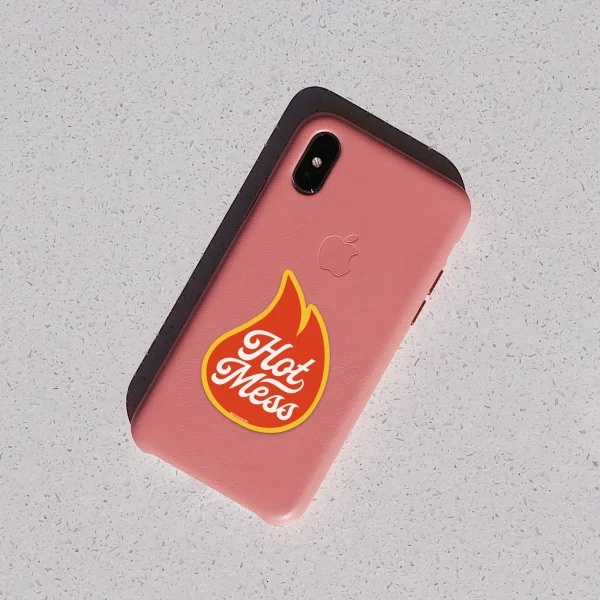 Small view of Maurice's flame decal on phone.